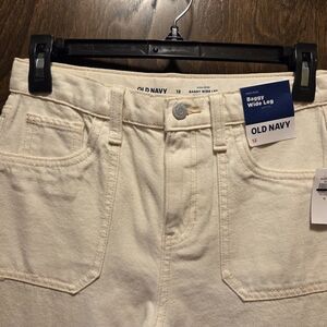 Old Navy Kida Cream Baggy Wide-Leg Jeans NWT